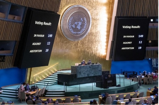 聯大高票通過決議要求巴以衝突方立即停火