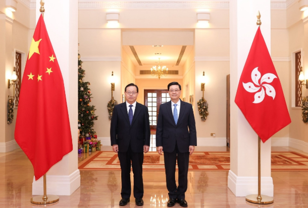 香港特首李家超與全國政協副主席、致公黨中央主席蔣作君會面
